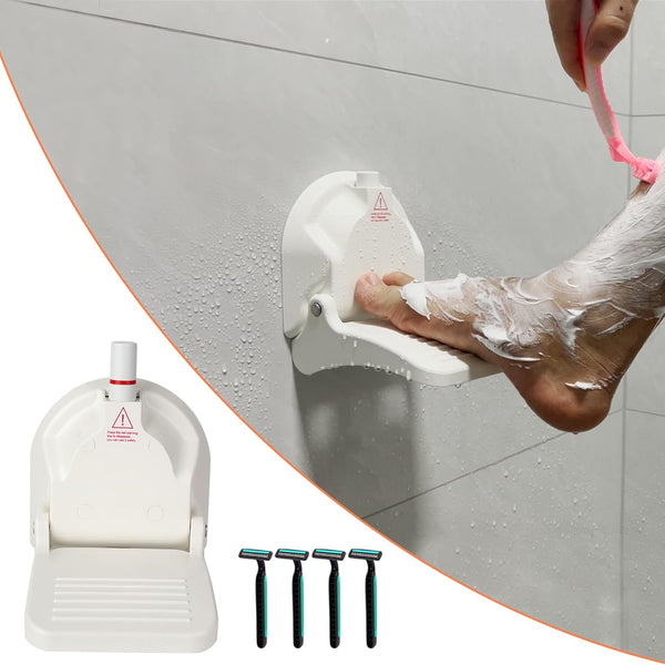 Foot Rest for Shower with Powerful Suction Cup,Foldable Shower Shaver Foot Rest