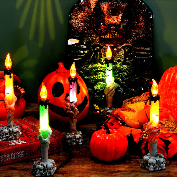 💀Solar Powered Skull Candle Light