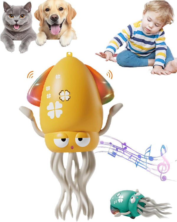 Dancing Octopus Toy, Auto-Avoid Electric Crawling Octopus Toy with LED & Music