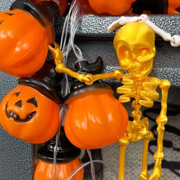 Articulating Skeleton Figurine - 3D Printed, Designs Articulating spooky magnet Halloween magnet bones skeledude
